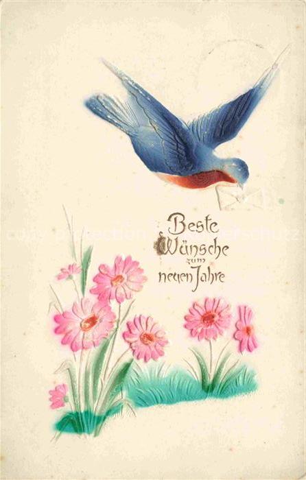 Brieftaube Carrier Pigeon voyageur-- Beste Wunsche neuen Jahr