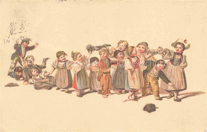 MIND Gottfried (1768-1814) Kuenstlerlitho Spielende Kinder Tanz