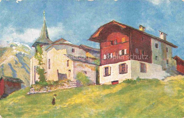 PORTIER Francis Kuenstlerkarte Schweiz Grimentz Valais