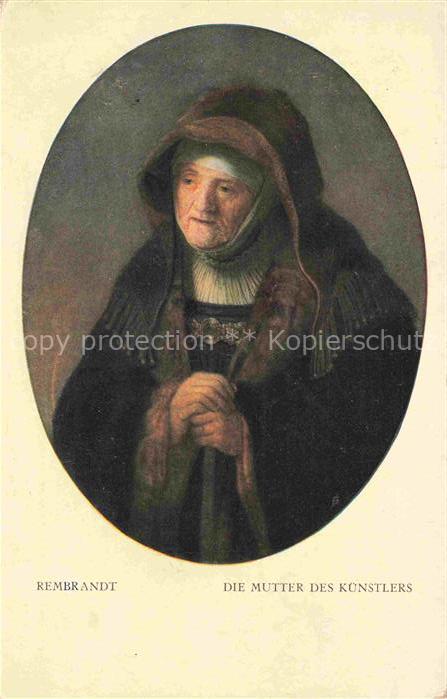 REMBRANDT van Rijn (1606-1669) Kuenstlerkarte Die Mutter des Kuenstlers