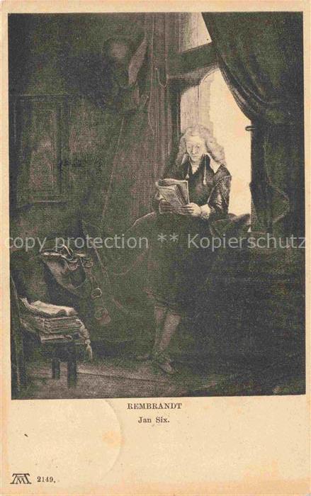 REMBRANDT van Rijn (1606-1669) Kuenstlerkarte Jan Six
