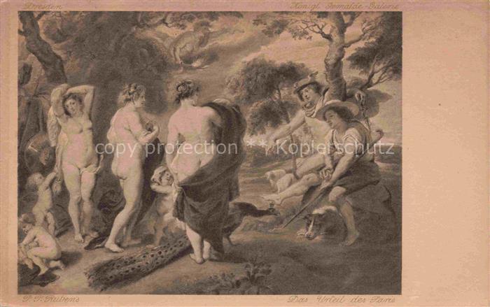 RUBENS Paul-Peter Pierre-Paul (1577-1640) Kuenstlerkarte Das Urteil des Paris