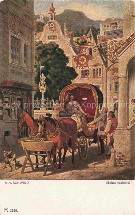 SCHWIND Moritz von Kuenstlerkarte Nr. 2166 Die Hochzeitsreise