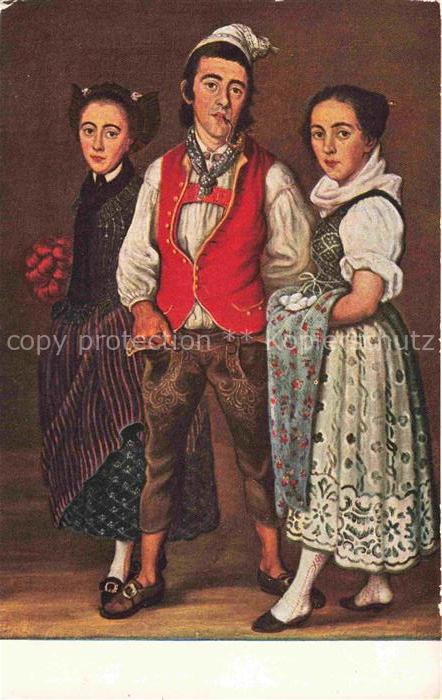 REINHARDT Joseph (1749-1829) Kuenstlerkarte Schweiz Die Kinder Ulrich Baeckers a