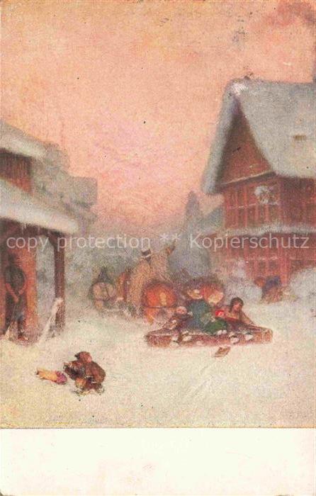RITTMEYER E. (1820-1904) Kuenstlerkarte Schweiz Pfadschlitten von Toggenburg