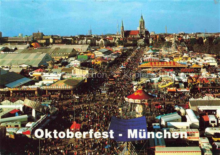 Oktoberfest Theresienwiese Muenchen Blick von Oben