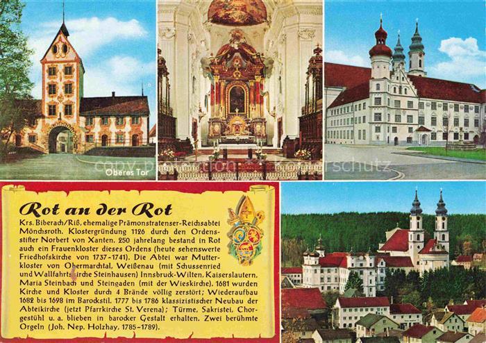 Chronik-AK Rot an der Rot Oberes Tor Kirche