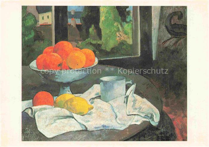 GAUGUIN Paul (1848-1903) Kuenstlerkarte Stilleben mit Fruchtschalle