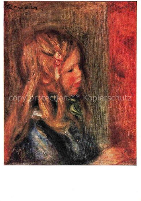 RENOIR Pierre-Auguste (1841-1919) Kuenstlerkarte Kleiner Kopf nach Coco