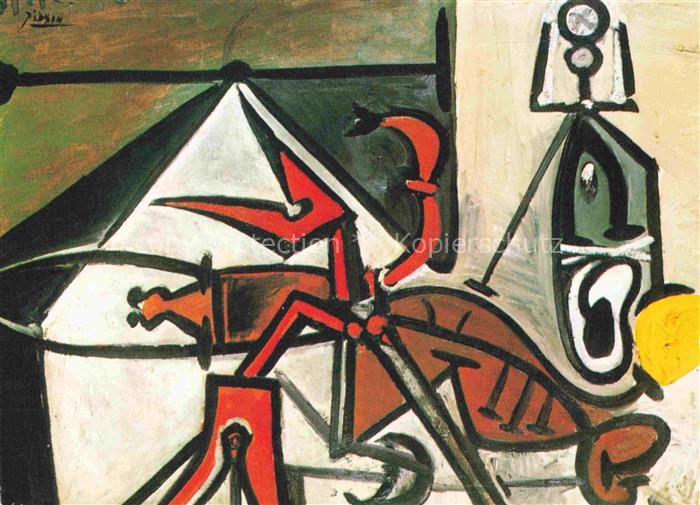 PICAssO Pablo (1881-1973) Kuenstlerkarte Stilleben mit Hummer und Siphon