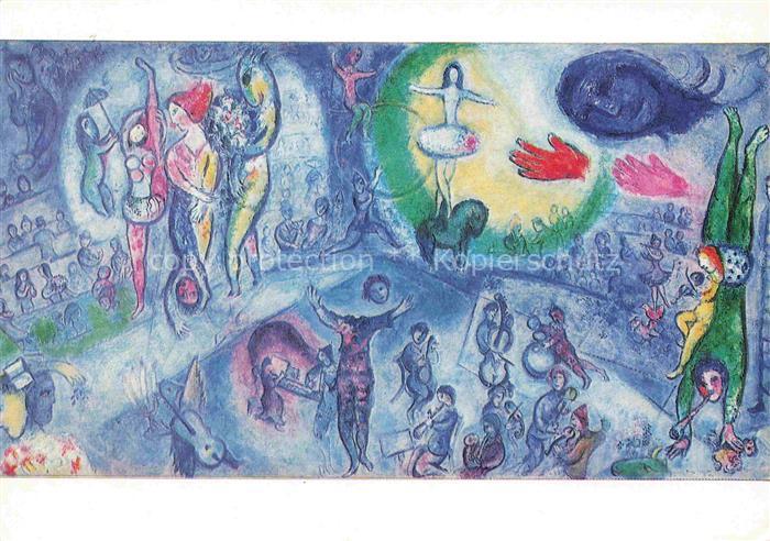 CHAGALL Marc (1887-1985) Kuenstlerkarte Der grosse Zirkus