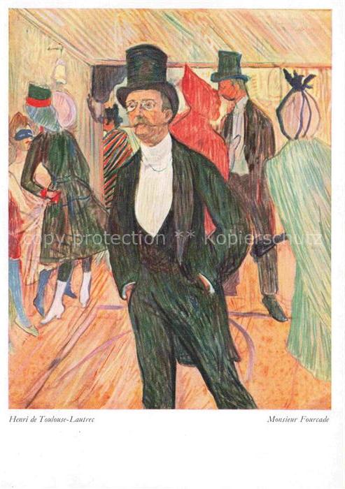 LAUTREC TOULOUSE-LAUTREC Henri de (1864-1901) Kuenstlerkarte Monsieur Fourcade