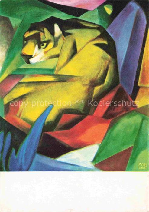 MARC Franz (1880-1916) Kuenstlerkarte Tiger
