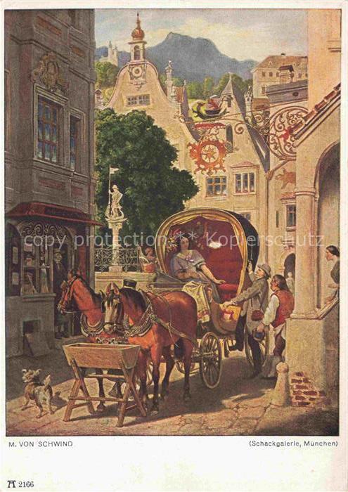 SCHWIND Moritz von Kuenstlerkarte Nr. 2166 Hochzeitsreise