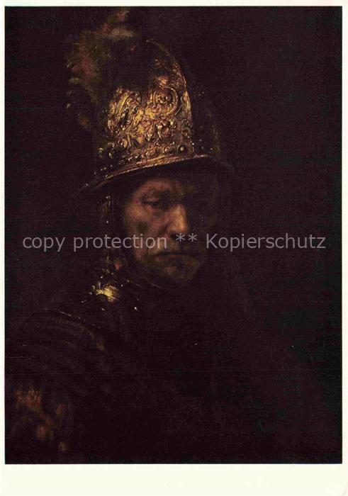 REMBRANDT van Rijn (1606-1669) Kuenstlerkarte Nr. 811A Der Mann mit dem Goldhelm