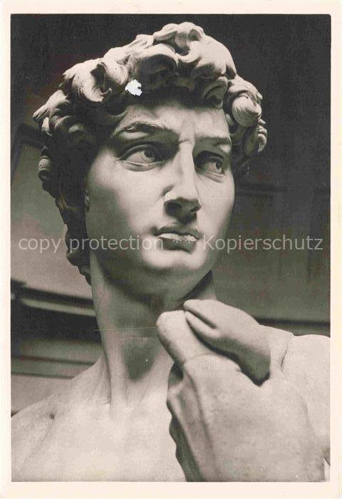 MICHELANGELO (1475-1564) Kuenstlerkarte David mit der Schleuder