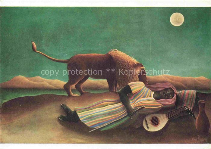 ROUssEAU Henri (1844-1910) Kuenstlerkarte The Sleeping Gypsy