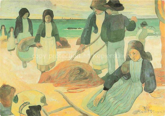 GAUGUIN Paul (1848-1903) Kuenstlerkarte Bretonische Tangsammler
