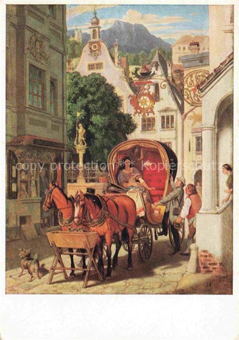 SCHWIND Moritz von Kuenstlerkarte Nr. 275 Hochzeitsreise