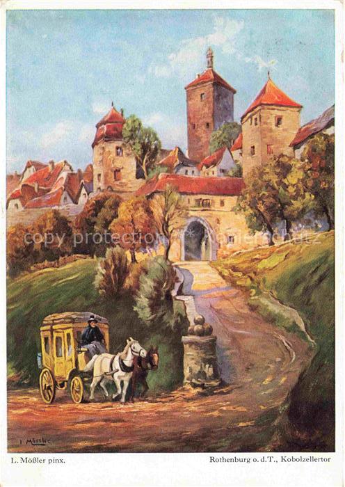 MoessLER Ludwig Moessler Ludwig (1902-1949) Kuenstlerkarte Rothenburg a.d.T. Kob