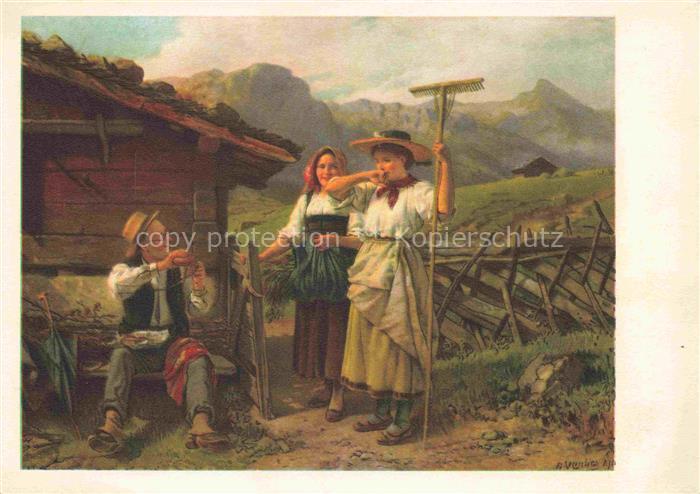 VAUTIER Benjamin (1829-1898) Kuenstlerkarte Schweiz Der galante Professor