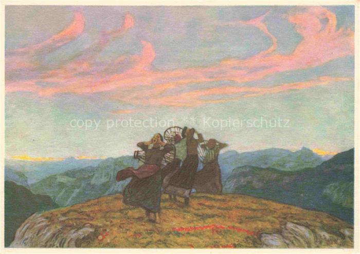 ROssI L. Kuenstlerkarte Schweiz Bei Sonnenaufgang