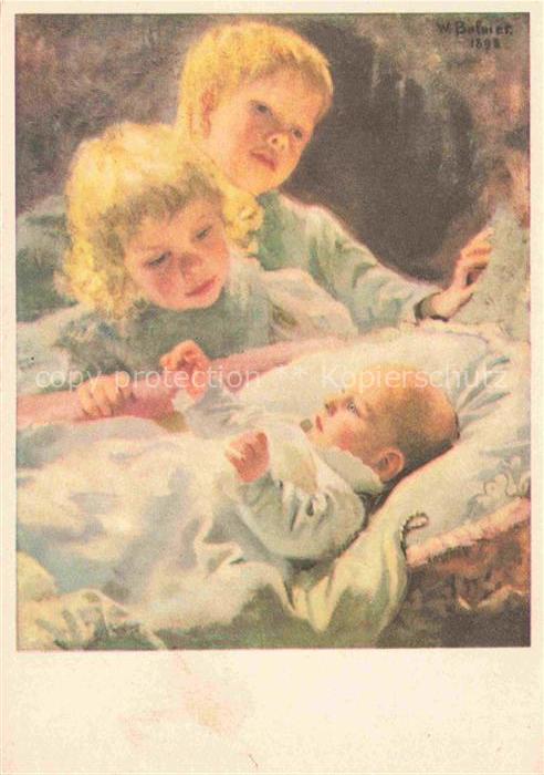 BALMER Wilhelm (1865-1922) Kuenstlerkarte Die drei Brueder