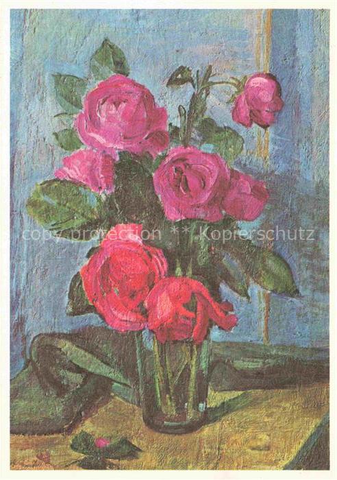 WIRZ Karl (1885-1957) Kuenstlerkarte Rosen