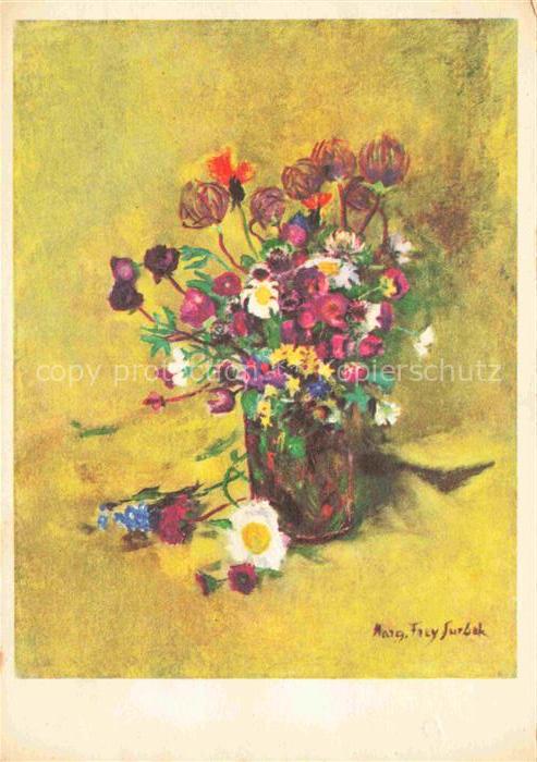 FREY-SURBECK M. Kuenstlerkarte Bern Alpenblumen