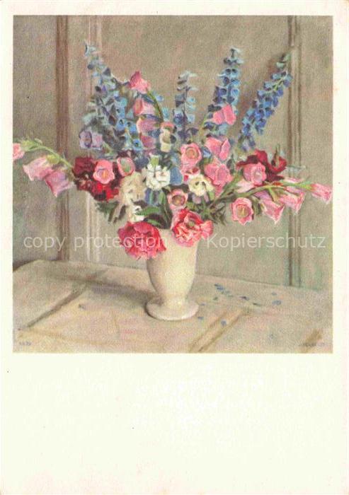 PERRELET P. Kuenstlerkarte St Legier Rittersport und Glockenblume