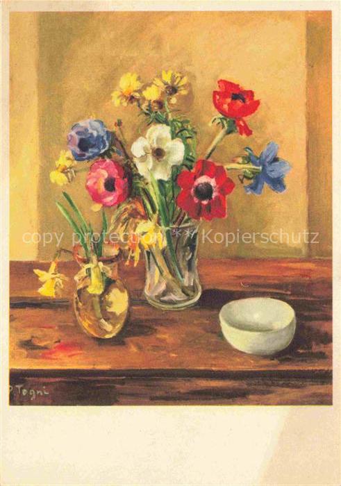 TOGNI P. Kuenstlerkarte Zuerich Anemonen