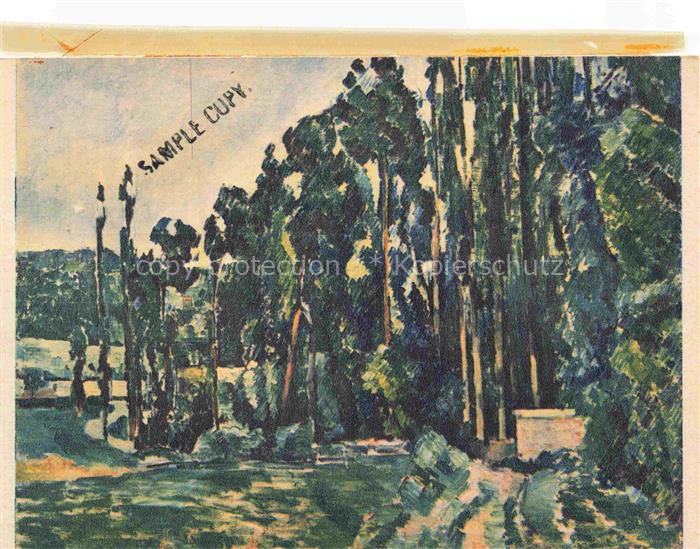 CEZANNE Paul (1839-1906) Kuenstlerkarte Les peupliers Poplars