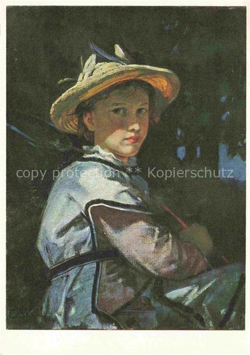 STueCKELBERG Ernst (1831-1903) Kuenstlerkarte Schweiz Kinderbildnis von Viktor S