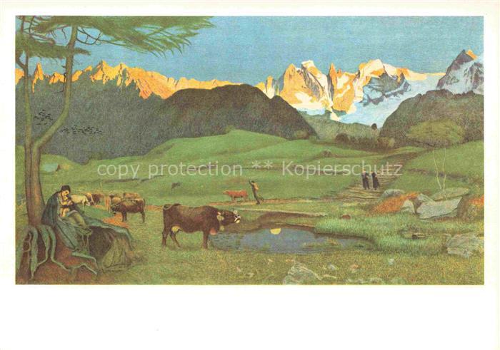 SEGANTINI Giovanni Kuenstlerkarte Schweiz Werden La Vita