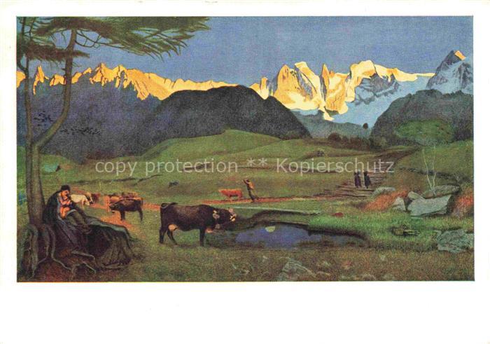 SEGANTINI Giovanni Kuenstlerkarte Schweiz Werden Las Vita