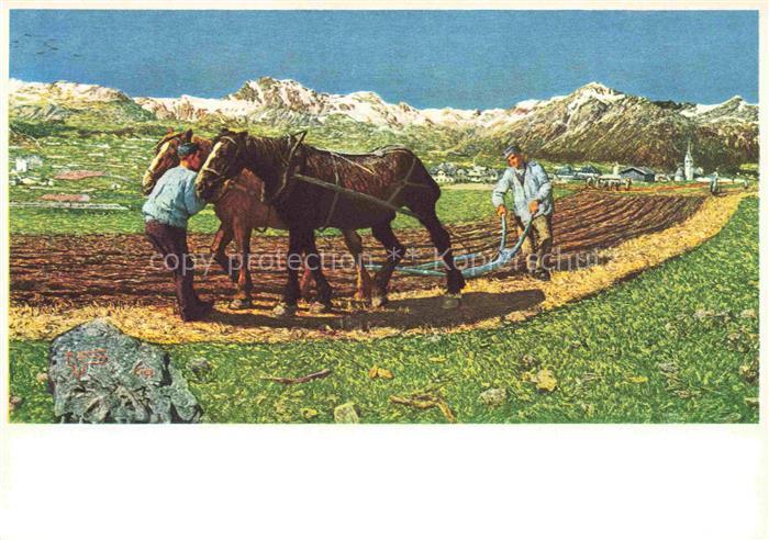 SEGANTINI Giovanni Kuenstlerkarte Schweiz Am Pflug