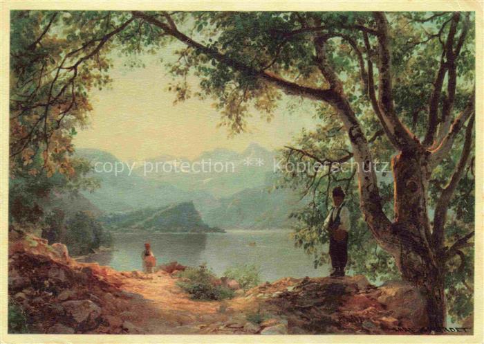 GIRARDET Karl Kuenstlerkarte Schweiz Brienzersee