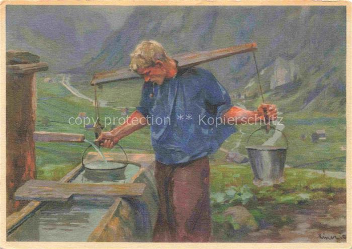 LINER Carl Kuenstlerkarte Schweiz Das Wasser
