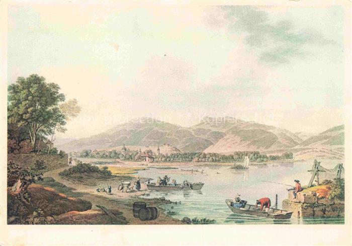 Aberli Johann Ludwig (1723-1786) Schweiz Kuenstlerkarte Yverdon non Clindy aus g