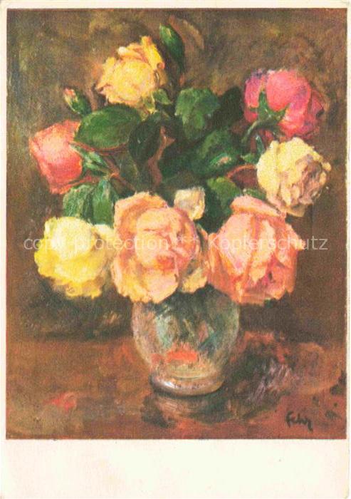 FEHR Henri Kuenstlerkarte Geneve Rosen