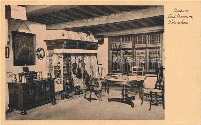 Gorinchem Zuid-Holland NL Museum-Oud-Gorcum Kamin Spinnrad Moebel Bibliothek Gem