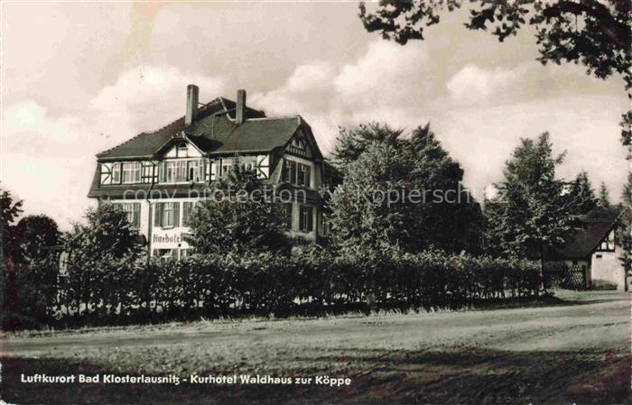 Bad Klosterlausnitz Kurhotel Waldhaus-zur-Koeppe Luftkurort Fachwerk Baeume Kurg