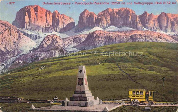 Pordoijoch Pordoi Canazei Trento IT Dolomitenstrasse Passhoehe Sellagruppe Denkm