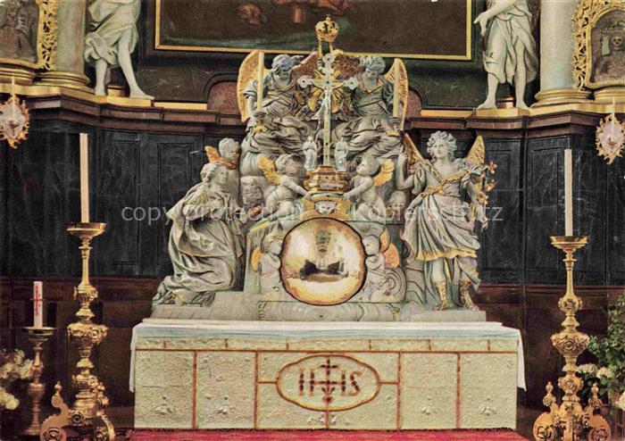 Waldsassen Stiftskirche Hauptaltar Barock Engel Skulpturen Kircheninnenraum Kerz