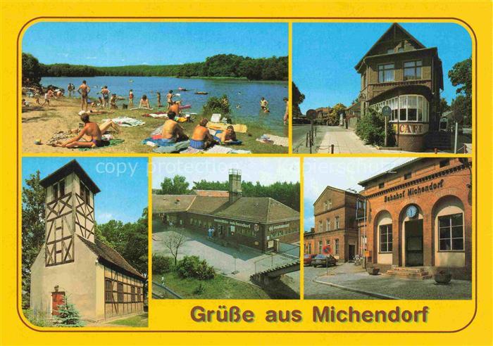 Michendorf Brandenburg Lienitzsee Badestrand Café-am-Kreuzpunkt Ev-Kirche Rastst