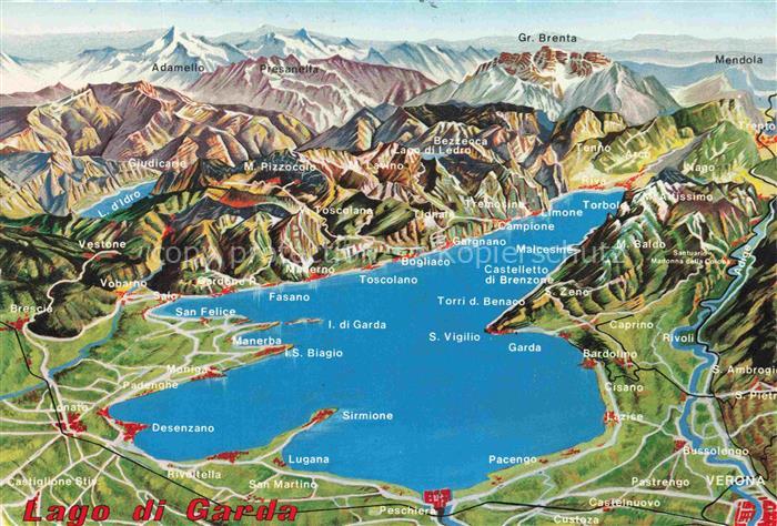 SIRMIONE Lago di Garda IT Lago-di-Garda Gardasee Landkarte Planimetria Sirmione