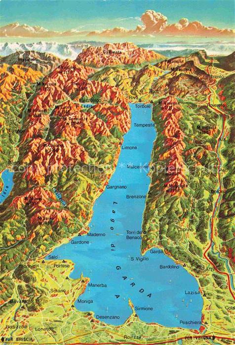 SIRMIONE Lago di Garda IT Lago-di-Garda Gardasee Landkarte Planimetria Sirmione