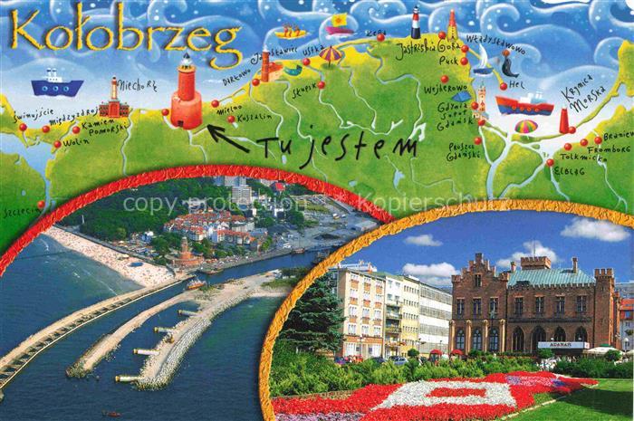 KOLOBRZEG Kolberg Ostseebad PL Ostseekueste Leuchtturm Hafen Rathaus Hotel-Adagi