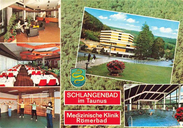 Schlangenbad Taunus Hessen Roemerbad Medizinische-Klinik Hallenbad Speisesaal Re