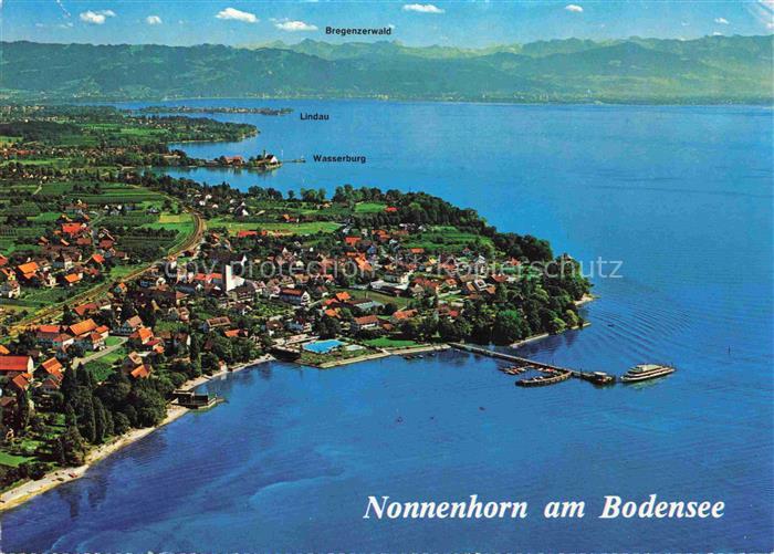 Nonnenhorn Bodensee Luftaufnahme Bregenzerwald Lindau Wasserburg Anlegesteg Schw